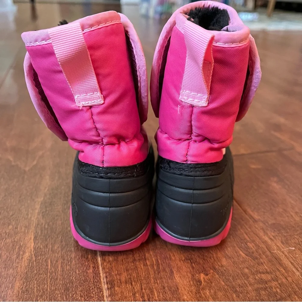 Kamik Girl’s Pink and Black Winter Snow Boots Size 6 Toddler